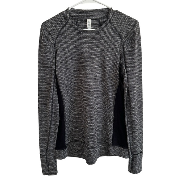 Lululemon Think Fast Long Sleeve, Coco Pique Black / Black, Size 10 - Picture 7 of 12